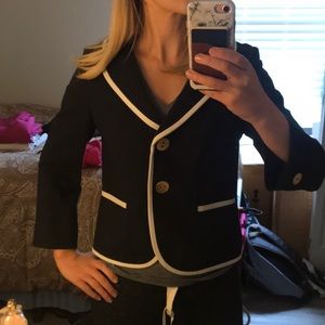 Ann Taylor Navy and white blazer